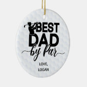 Best Dad van Par Simple & Custom Name Keramisch Ornament (Rechts)