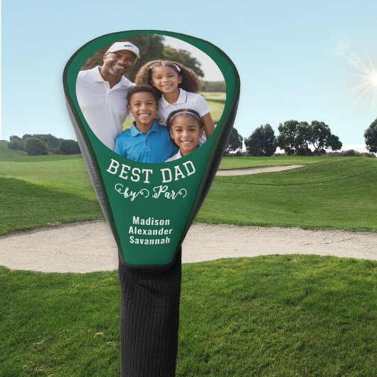 Best Dad van Par Vaderdag Custom Photo Green Golfheadcover