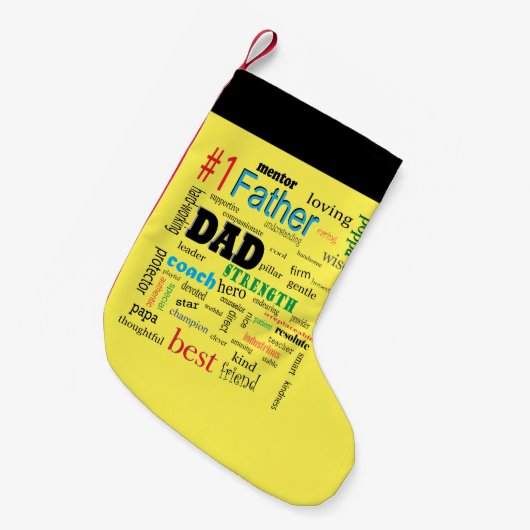 Best Dad Word Cloud Fabulous Amazing Kleine Kerstsok (Voorkant (Hangend))