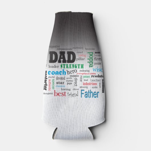 Best Dad Word Cloud Flesjeskoeler (Voorkant)