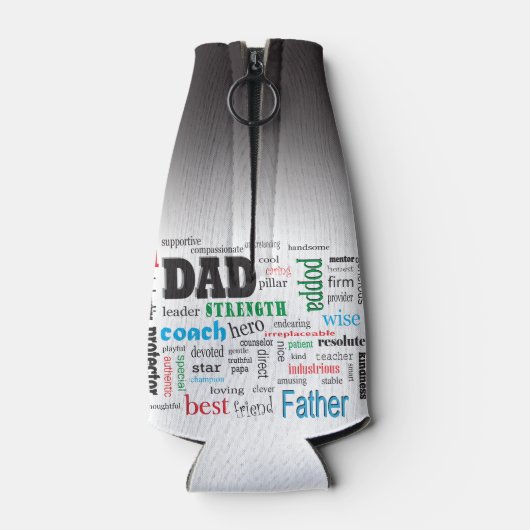 Best Dad Word Cloud Flesjeskoeler (Achterkant)