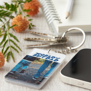Best Dad zee blue 3d text Sleutelhanger