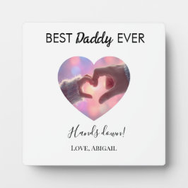 Best Daddy Ever Heart Tabletop Plaque with Easel Fotoplaat