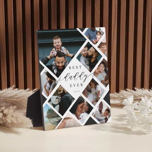 Best Daddy Ever Modern Photo Collage Gift Keepsake Fotoplaat