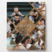 Best Daddy Ever Modern Photo Collage Woodgrain Fotoplaat (Voorkant)