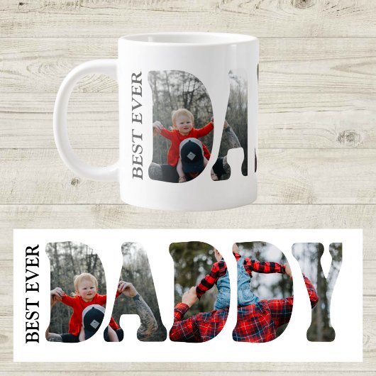 Best Daddy Ever Photo Mug, Custom Father birthday  Extra Grote Beker