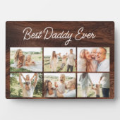 Best Daddy Ever Wood Custom 6 Photo Collage Fotoplaat (voorkant)