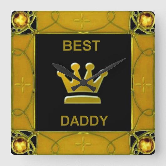 Best Daddy Vierkante Klok (Voorkant)