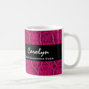 Best DAUGHTER Ever Hot Pink Alligator Print Gift Koffiemok