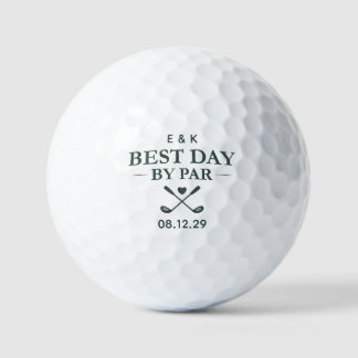 Best Day by Par Elegant Personalized Wedding Golfballen