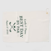 Best Day by Par Personalized Wedding Golfhanddoek (Horizontaal)