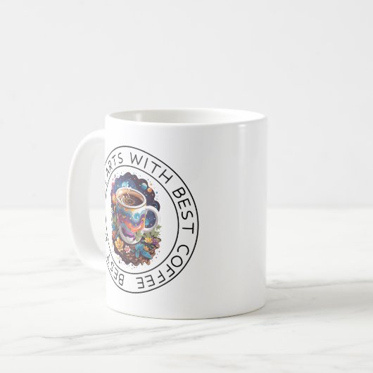 Best Day commence avec Best Coffee Mug (Devant gauche)