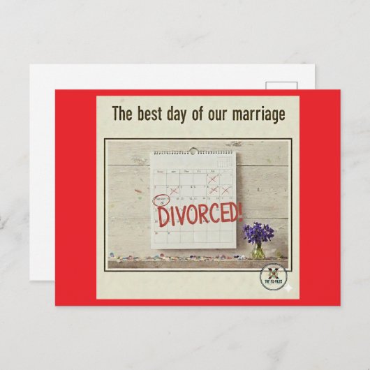 Best Day- Divorced! Uitnodiging Briefkaart (Voorkant / Achterkant)