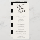 Best Day Ever Classic Script Calligraphy Weddensch Programma (Voorkant / Achterkant)