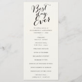 Best Day Ever Classic Script Calligraphy Weddensch Programma (Voorkant)