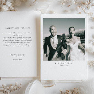 "Best Day Ever" Foto Huwelijk Dankkaart Kaart