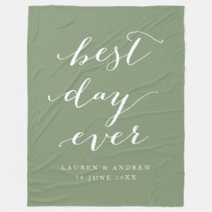 Best Day Ever Sage Weddenschap Fleece Blanket