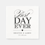 Best Day Ever Typography Script Classy Wedding Servetten (Voorkant)