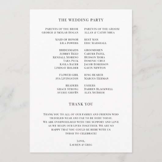 Best Day Ever Wedding Order of Ceremony Programma (Achterkant)