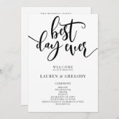 Best Day Ever Wedding Order of Ceremony Programma (Voorkant / Achterkant)