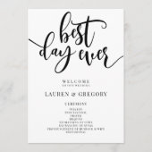 Best Day Ever Wedding Order of Ceremony Programma (Voorkant)