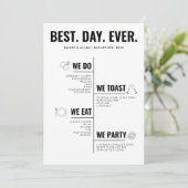 Best Day Ever Wedding Timeline Program Programma (Staand voorkant)