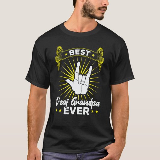 Best Deaf Grandpa Ever Deaf Pride T-shirt (Voorkant)