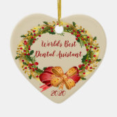 Best Dental Assistant Antiek Wreate Kerstmis Keramisch Ornament (Voorkant)