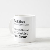 Best Dentist of The Year Newspaper Mug (Devant gauche)