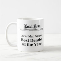 Best Dentist of The Year Newspaper Style Mug - Men