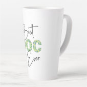 Best Doc Ever Script & Floral Block Lettering Latte Mok (Rechterhoek)