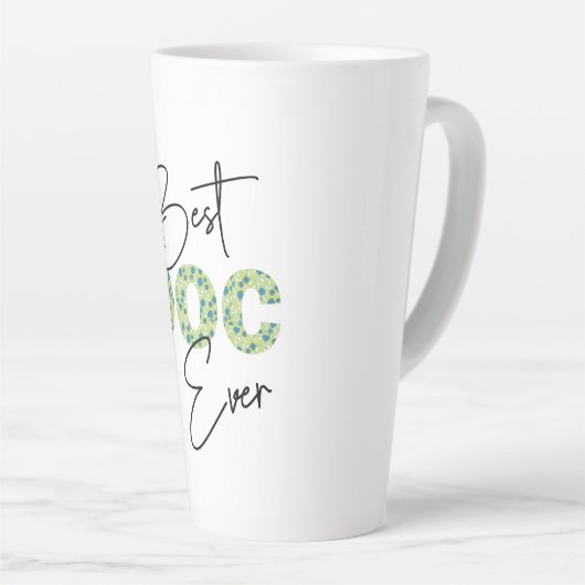 Best Doc Ever Script & Floral Block Lettering Latte Mok (Rechterhoek)
