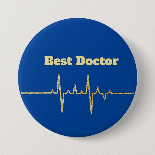 Best Doctor Golden Heart Rate Button (Voorkant)
