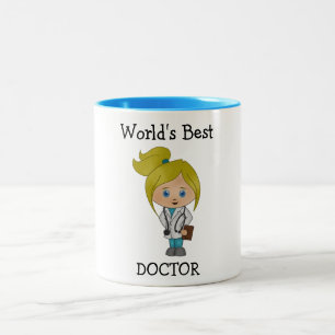 Best Doctor in de wereld, Cute Blonde Vrouw Tweekleurige Koffiemok