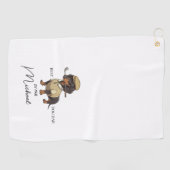 Best Dog By Par Dachshund Name Text Golf Towel Golfhanddoek (Horizontaal)