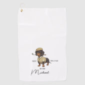 Best Dog By Par Dachshund Name Text Golf Towel Golfhanddoek (Voorkant)