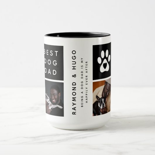 Best Dog Dad 4 x Photo Collage Grid Mok (Midden)