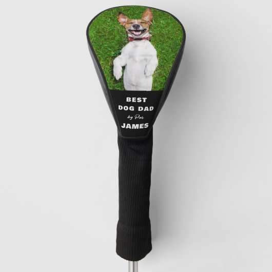 BEST DOG DAD Aangepaste Foto Vaderdag Golfheadcover (Voorkant)