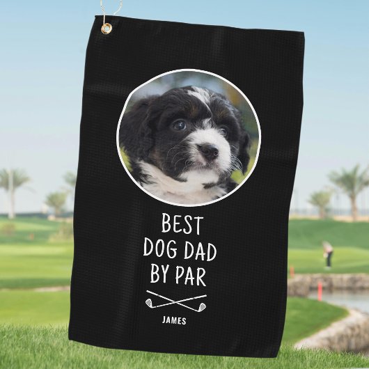 Best Dog Dad beroemd gemaakt door Par Vaderdag Cus Golfhanddoek