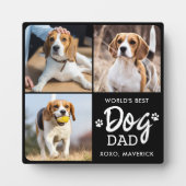 Best DOG DAD Custom 3 Photo Collage Fotoplaat (Voorkant)