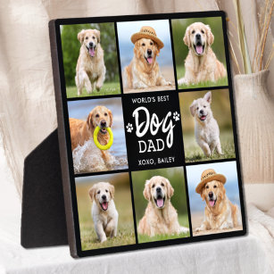 Best DOG DAD Custom 8 Photo Collage Fotoplaat