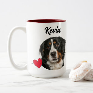 Best dog dad custom foto/name & grappige hondenquo tweekleurige koffiemok