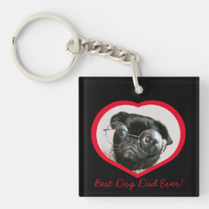 Best Dog Dad, custom hart foto Sleutelhanger