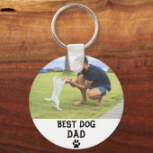 Best Dog dad Custom Photo sleutelhanger, pap gift, Sleutelhanger (Voorkant)