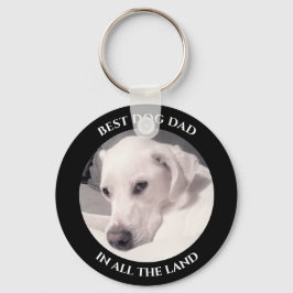 Best Dog Dad Cute Noble White Puppy Dog Black Sleutelhanger