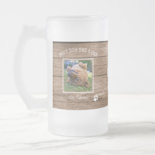 Best Dog Dad Erver Instagram Photo & Paw Print Matglas Bierpul