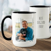 Best Dog Dad Ever 2 Custom Photo Modern Mok