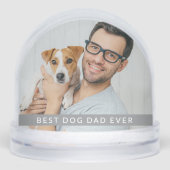 Best Dog Dad Ever 2 Photo Personalized  Gift Sneeuwbol (Voorkant)