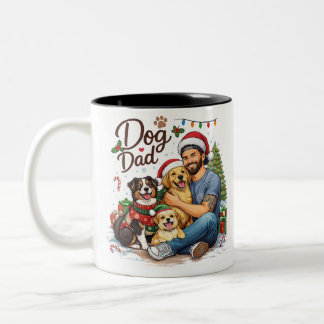 Best Dog Dad Ever Christmas Mug – Holiday Gift Cof Tweekleurige Koffiemok
