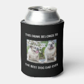 Best Dog Dad Ever Custom Photo Black Blikjeskoeler (Blikje Voorkant)